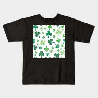 St. Patricks day Shamrock Tumble on white Kids T-Shirt